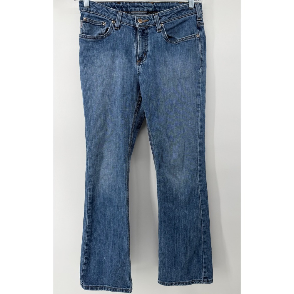Carhartt Womens Mid Rise Bootcut Jeans Medium Wash Blue Denim Workwear 30x30